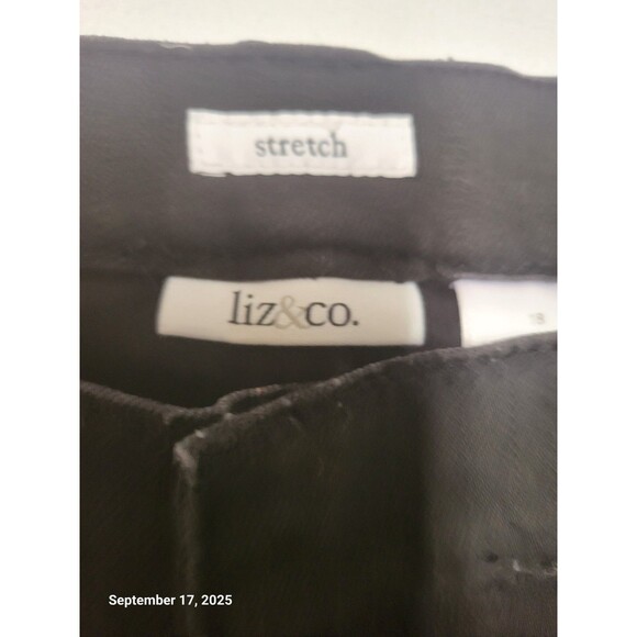 Liz Claiborne Women’s Plus Size 18 Mid-Rise Jeans Black Wide Leg Pants - Picture 4 of 10